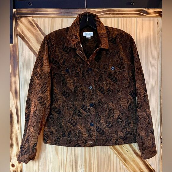 Christopher & Banks Jackets & Blazers - EUC Trucker Style Jacket Brown Blk S